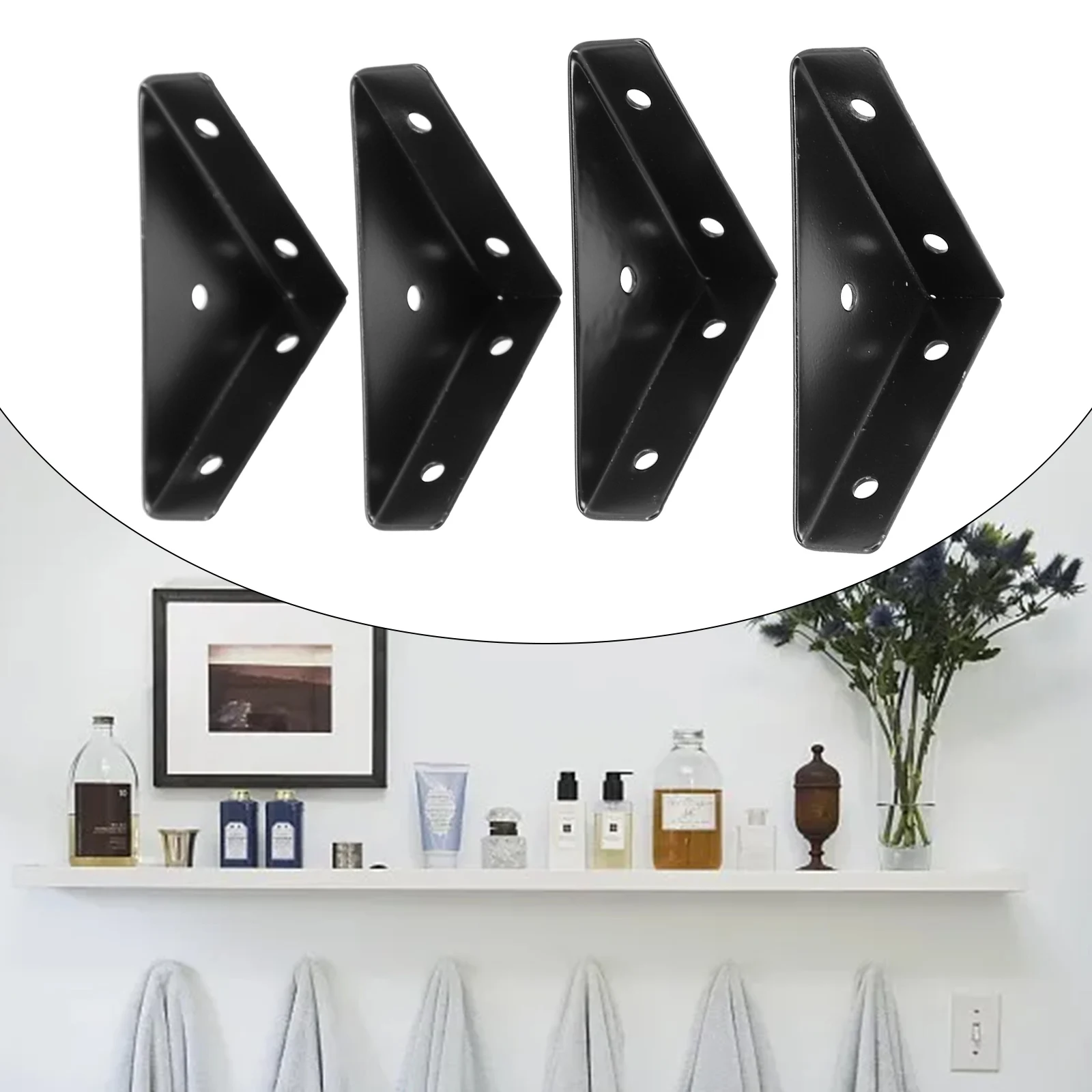 

4PCS Heavy Iron Angle Corner Brackets Protector Right Angle Corner Stand For Furniture Wood Connection Support Triangular