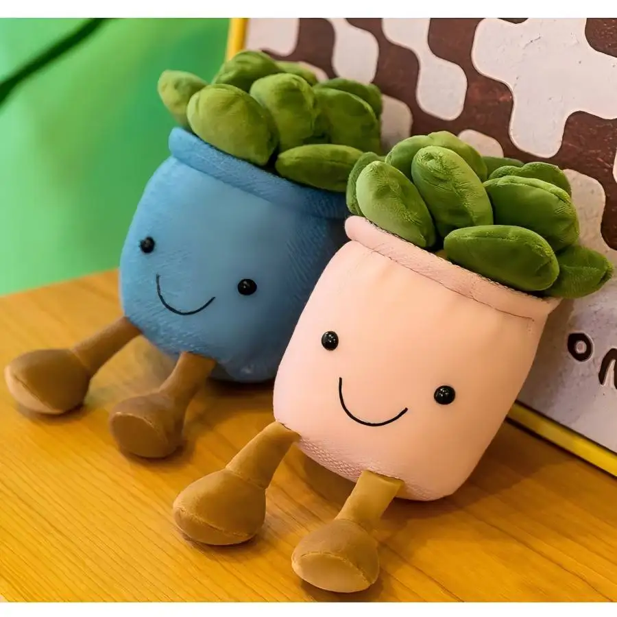 다육 식물 플러시 인형 장난감 부드러운 홈 데코 인형 창의적인 화분 꽃 베개 어린이 생일 선물
