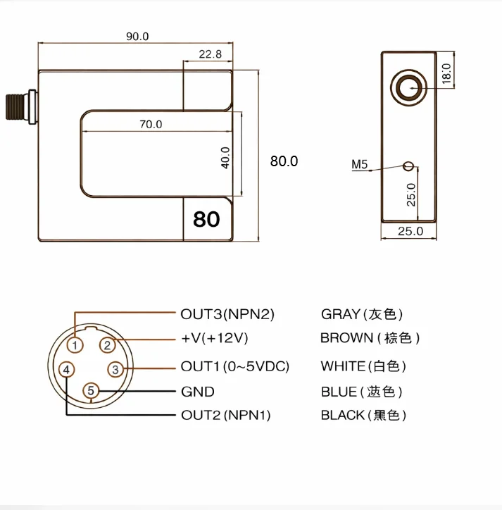 US-400S Ultrasonic Web Guide Sensor Slot Type Edge Detection for EPC Web Guiding System detail image 1