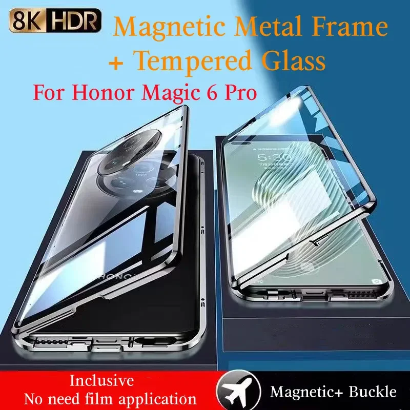Magnetic Glass Case with 360° Full Protection - Premium Back Cover