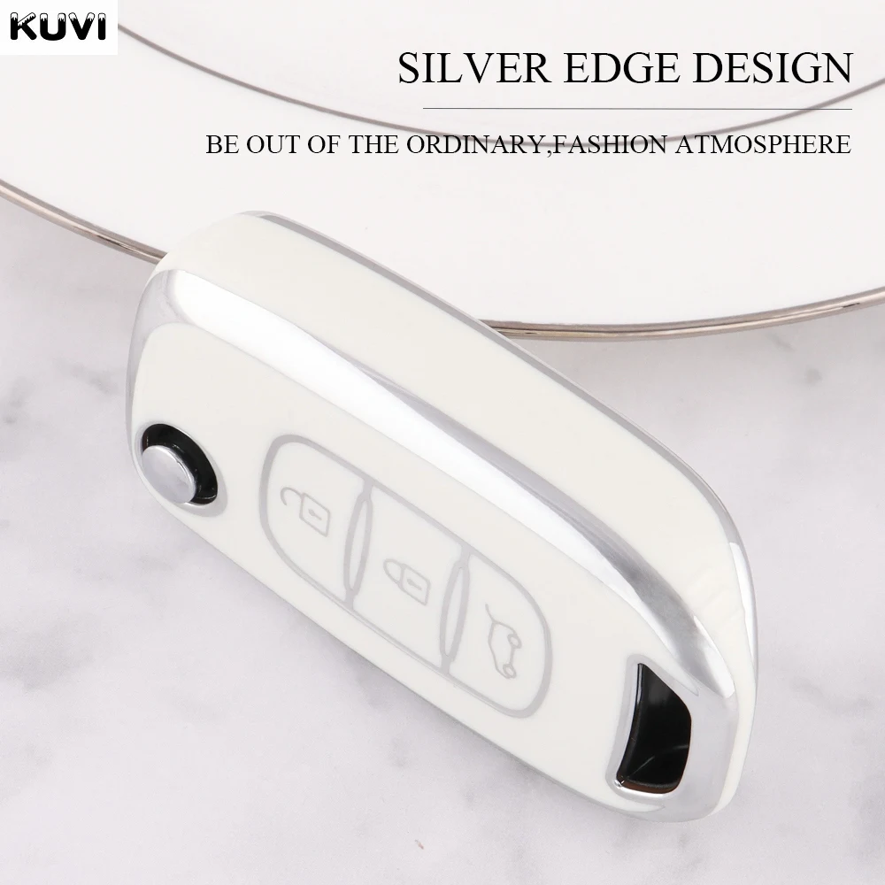 Renault Kwid 2023 Kadjar Captur Megane Sandero Stepway Logan Clio 5 2022 Arkana 2020 2021 용 TPU 자동차 플립 키 케이스 커버 셸