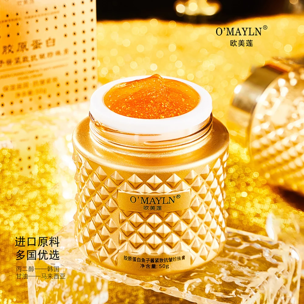 Collagen Caviar Face Cream Smoothing pearl cream Facial care Anti-Aging Firming Improve lacrimal groove depression Skin care sandenier collagen pearl moisturizing cream hexapeptide face cream moisturizing lots of stock