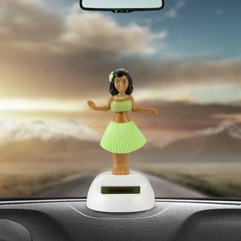  oAutoSjy Solar Powered Hula Girl Car Dashboard Decoration Cute  Hawaiian Dancer Girl Car Interior Accessories Dancing Figure Bobblehead Car  Ornament Shaking Head Doll Office Home Desk Decoration,Green : Toys & Games