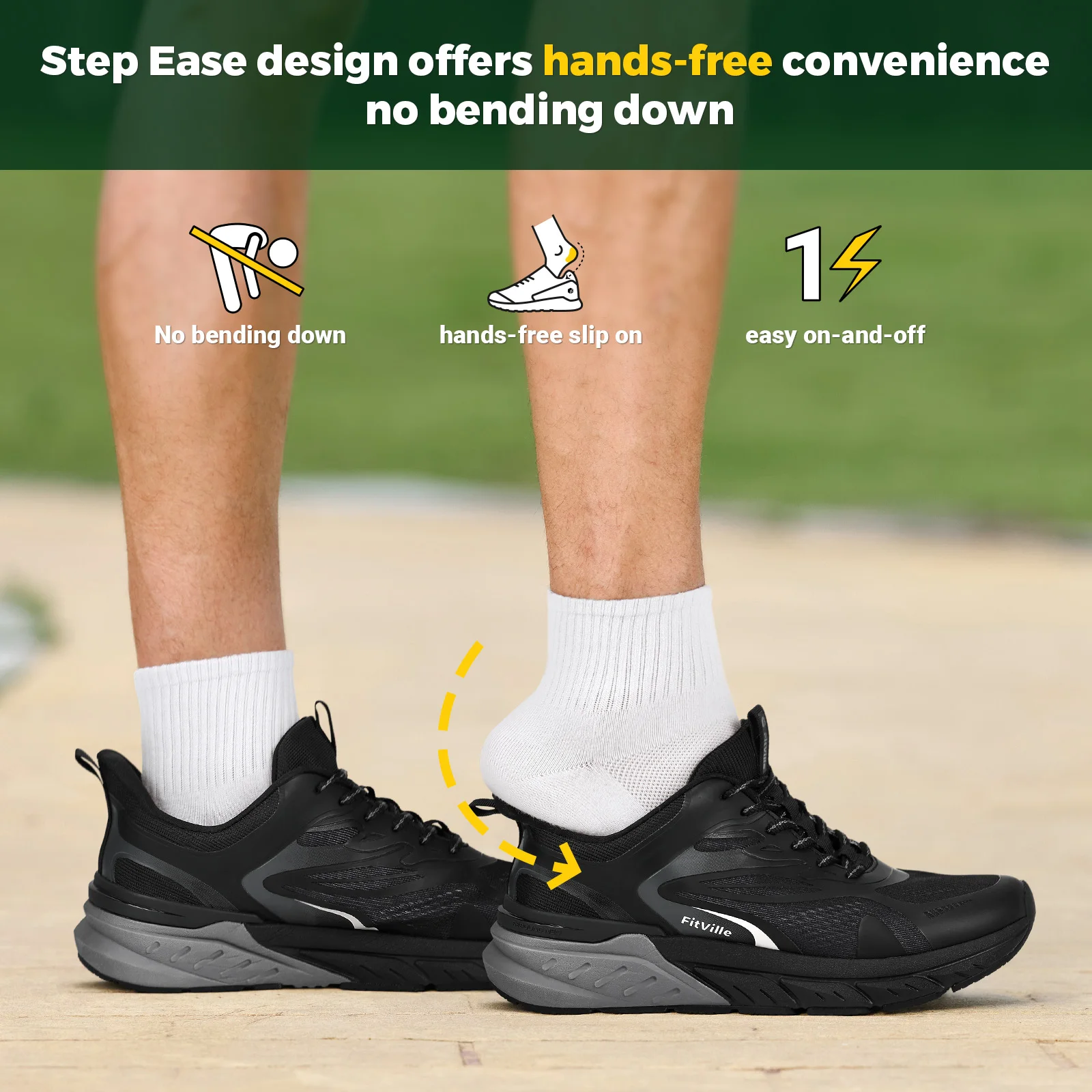 Chaussures de marche Fittington confortables et larges pour hommes
