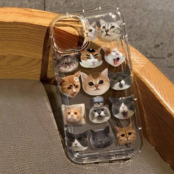 Artistic Cute Cat Print Clear Soft Phone Case Cover - iPhone 12 Mini (1)