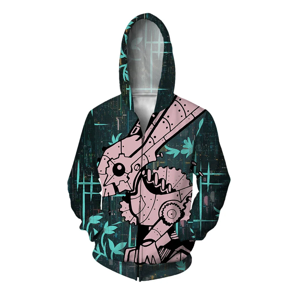 thumbnail image 1 of Sudadera con capucha informal de otoño para hombre, sudadera con cremallera, sudadera con capucha con estampado de gato a la moda, sudaderas de conejo para hombre, ropa, 1 of 4