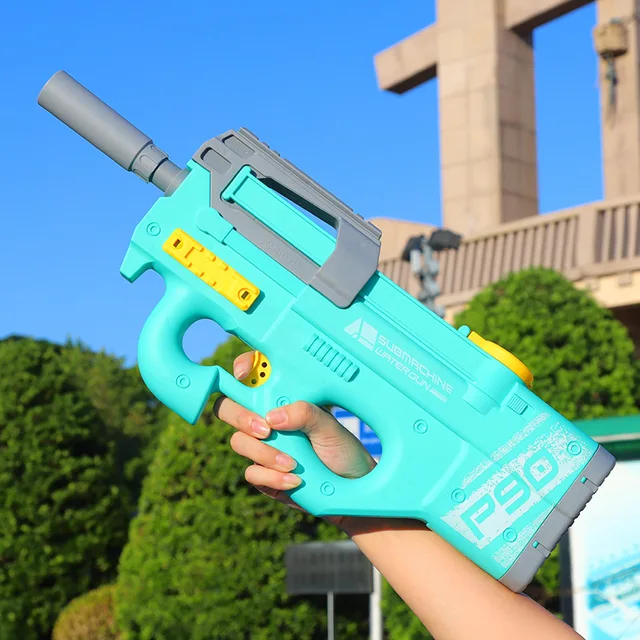 2022 New P90 Electric Water Gun High-Tech Kids Toys Outdoor Beach Pool Large Capacity Summer Gel Blasting Water Gun for Adults 4