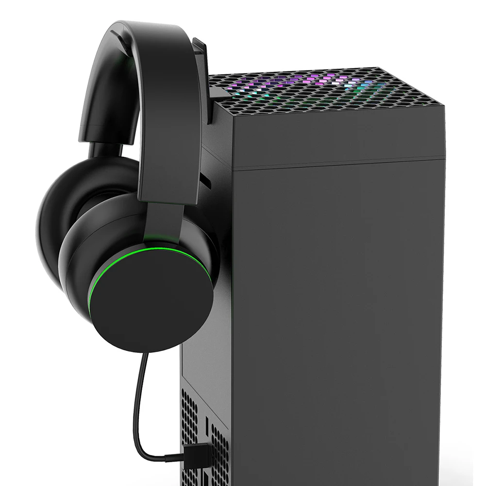 RGB 탑 쿨러 선풍기, 3 단계 속도 조절 가능, 선풍기 냉각 시스템, 헤드셋 홀더 포함, Xbox 시리즈 X 호스트 방열 선풍기