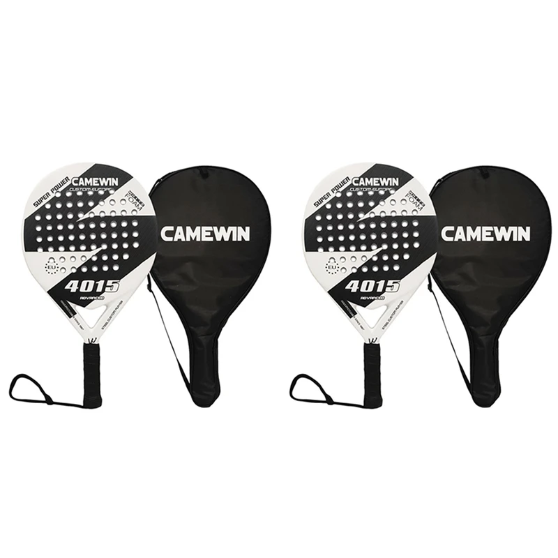 

Camewin 2X Padel Racket Beach Tennis Carbon Fiber And EVA Smooth Surface Durable Power Lite Paddleball Paddle Racket,White