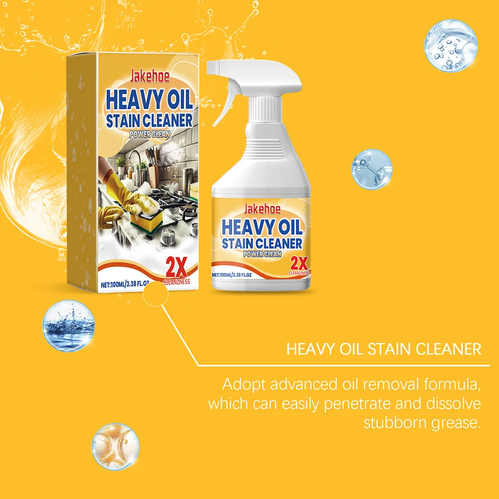 100ml Heavy Oil Cleaner Kitchen Oil Stain Powerful Degreaser Oil Stains Remover Cleaning Grills Oven Home Cooktop Cleaning Spray 4