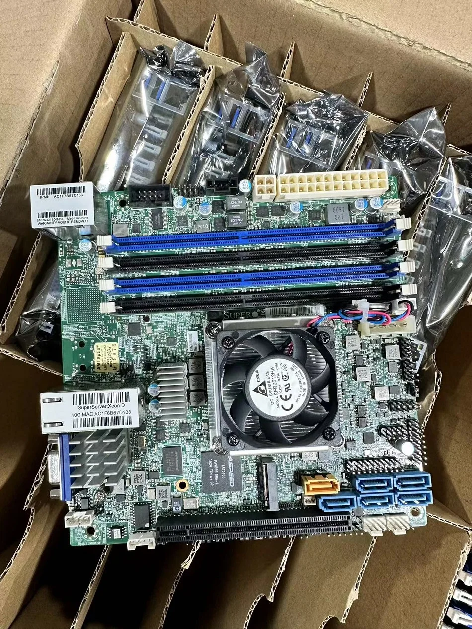 X10SDV-16C-TLN2F 서버 ITX 마더보드, XEON D1581, 듀얼 10 기가비트 이더넷 포트