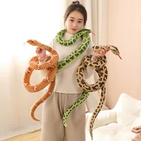 1pc 200cm Giant Snakes Plush Toy Simulation Long Golden Python Stuffed Snake Plushie Pillow Children Boys Gift Home Decoration 2