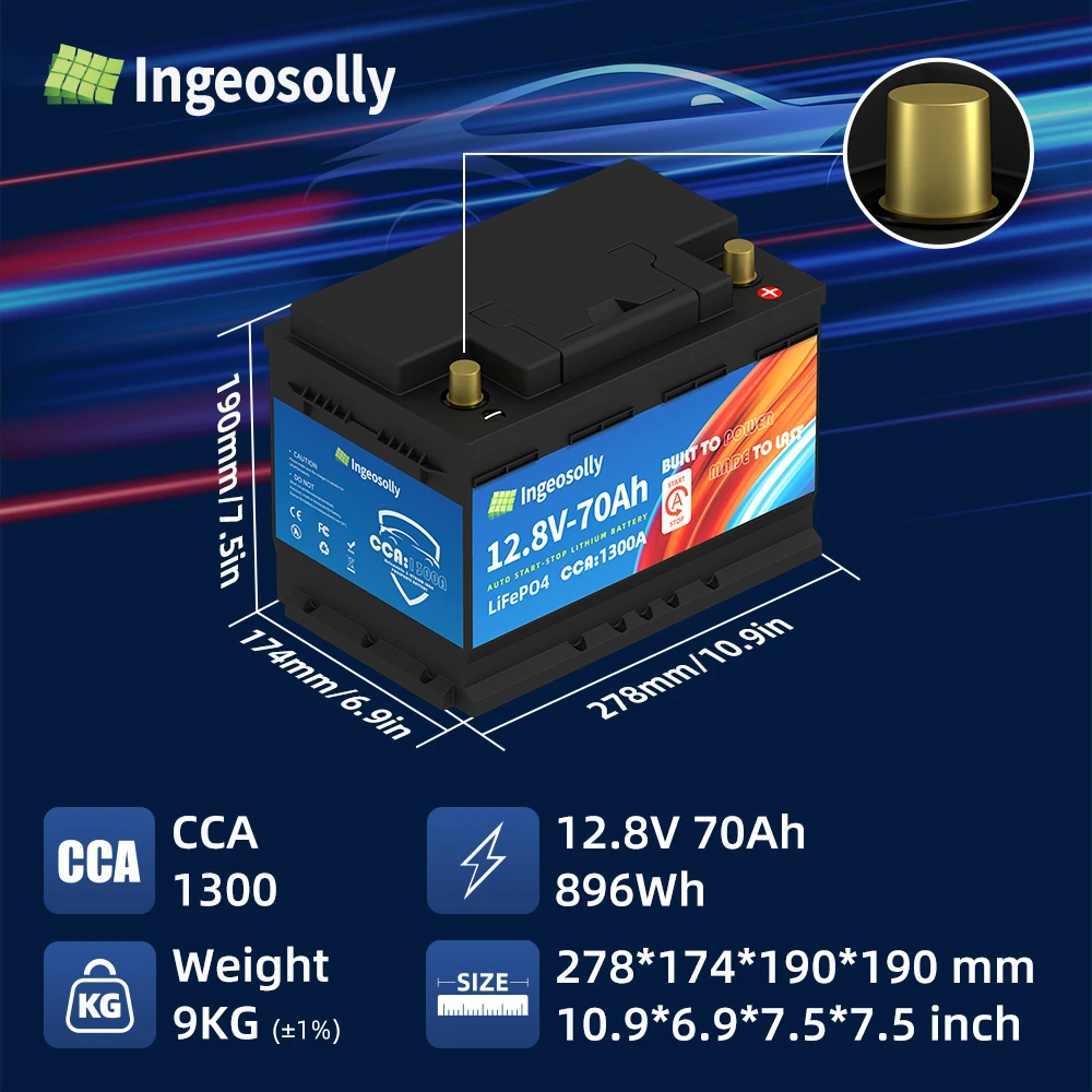 Higt CCA Car Start-Stop Lifepo4 Battery 072-20 12V 70AH Higt CCA Car Start-Stop Lifepo4 Battery 072-20 12V 70AH
