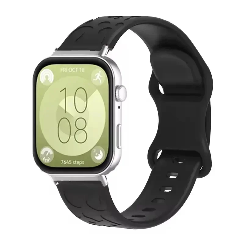 Engraved Leopard Silicone Smartwatch Band Bracelet Strap