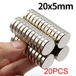 Ultra - Strong Neodymium Round Magnet - 20x5mm Permanent Fridge Magnet (20x5 - 20pcs)
