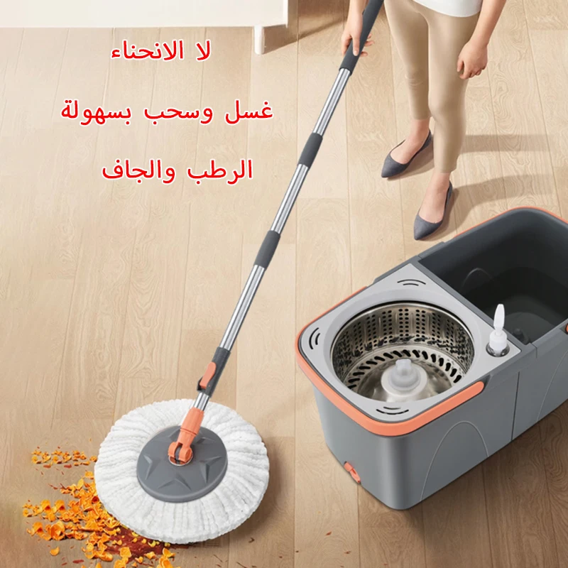 🧼🌀 ممسحة بدلو مزدوجة دوّار ة🌀🧼