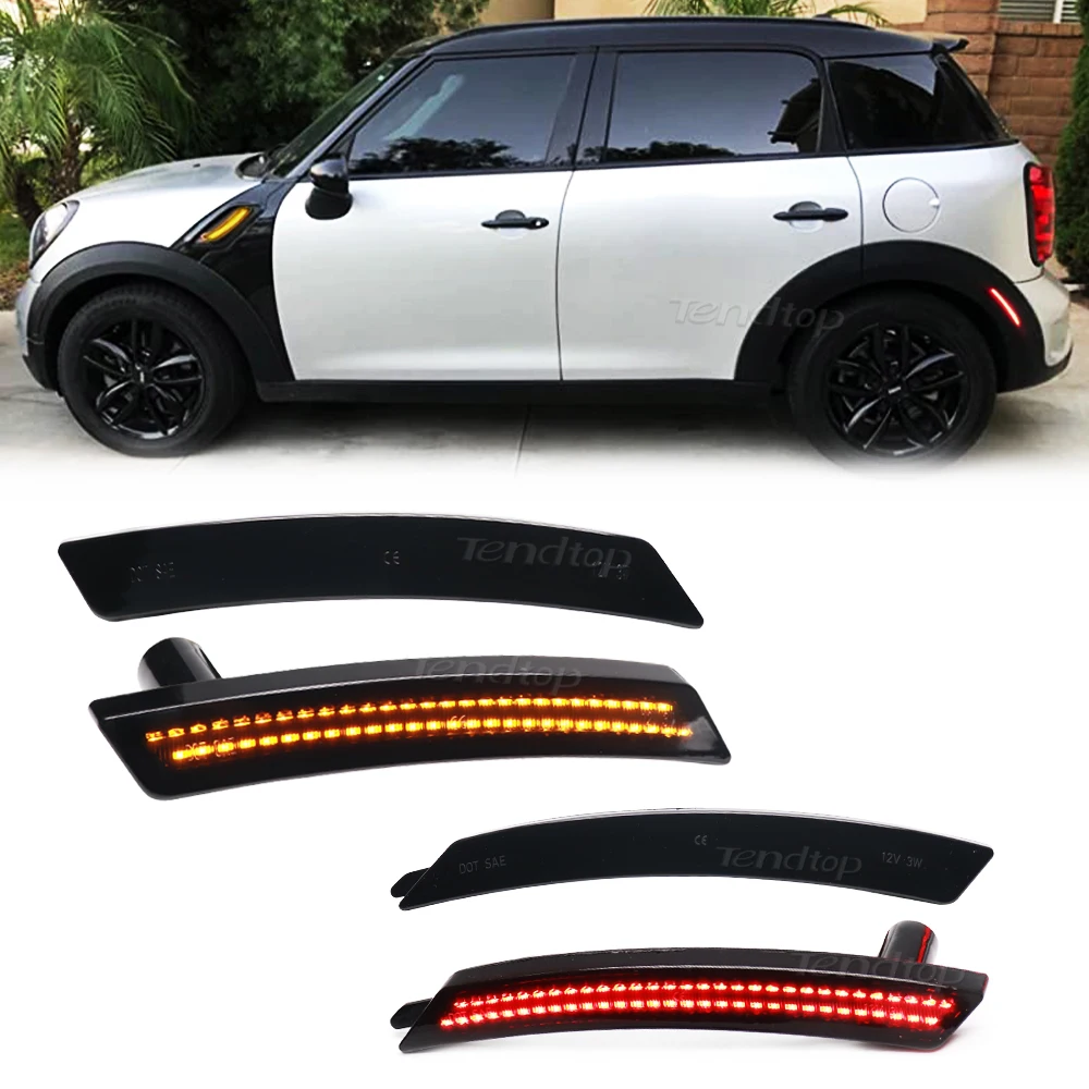 Amber Red Led Front & Rear Side Marker Lights For Mini Cooper R55