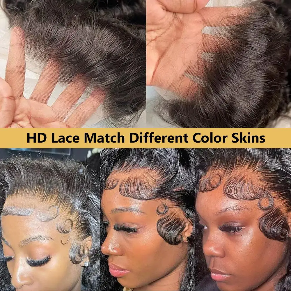 Human Hair Wig 40 Inch 13x6 HD Lace Frontal Straight Transparent Lace Front 13x4 Only 250 Density for Women, human hair wig