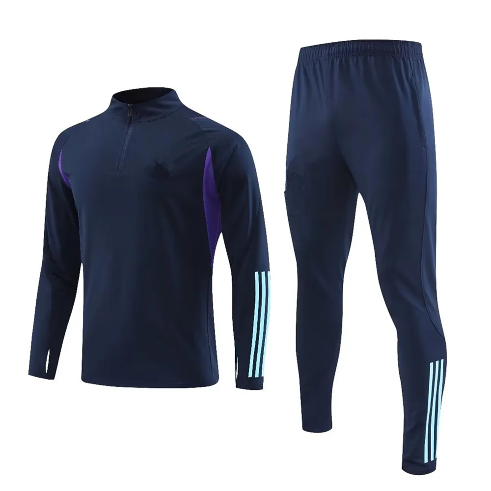 Men's Sports Set Argentino Fans Half Zipper Jacket Training wear games Jerseys Soccer Kit aldult Tops and trousers Casual We volleyball jerseys