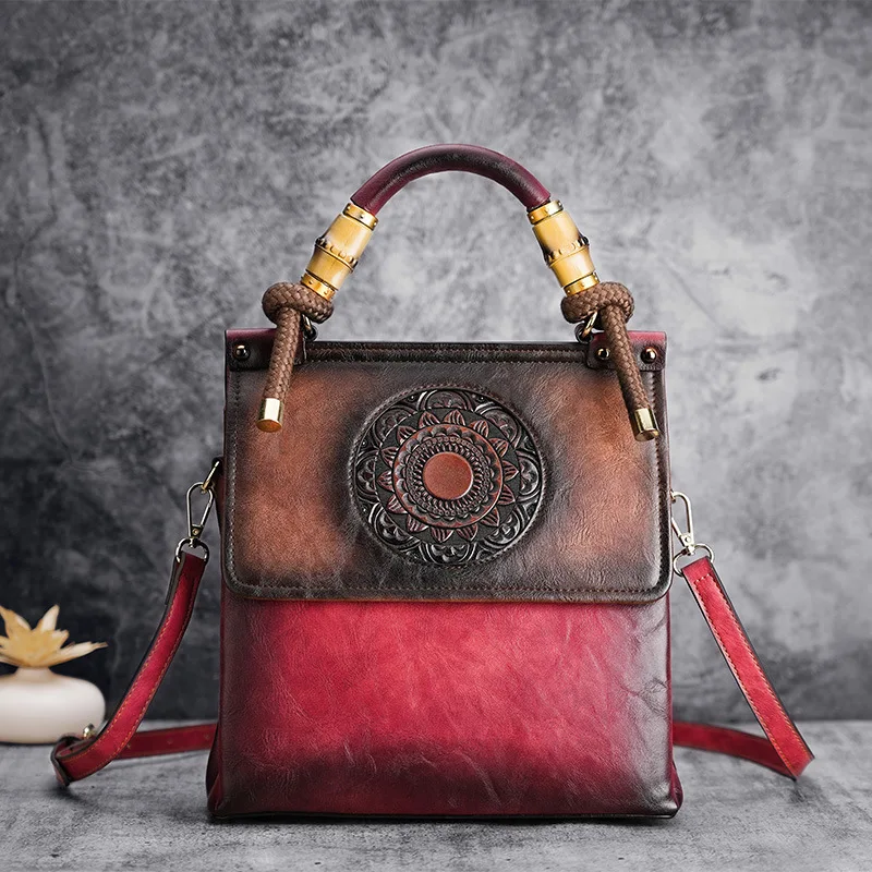 MOTAORA Embossing Leather Women Handbags For Ladies Shoulder Bag 2024 New Luxury Bamboo Thick Rope Handle Woman Handbag 7 Colors