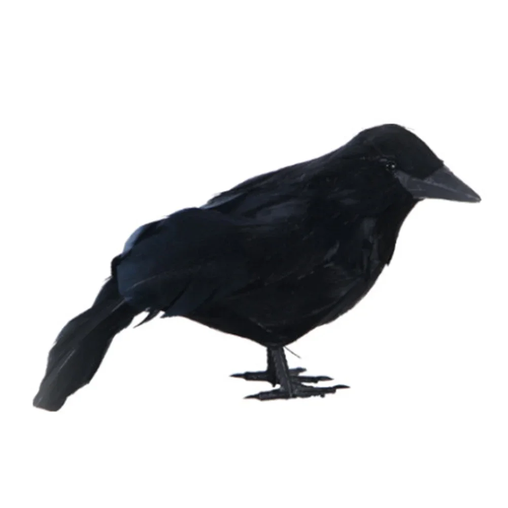 4 Künstliche Krähen Für Halloween – Realistische Schwarze Raben-Deko