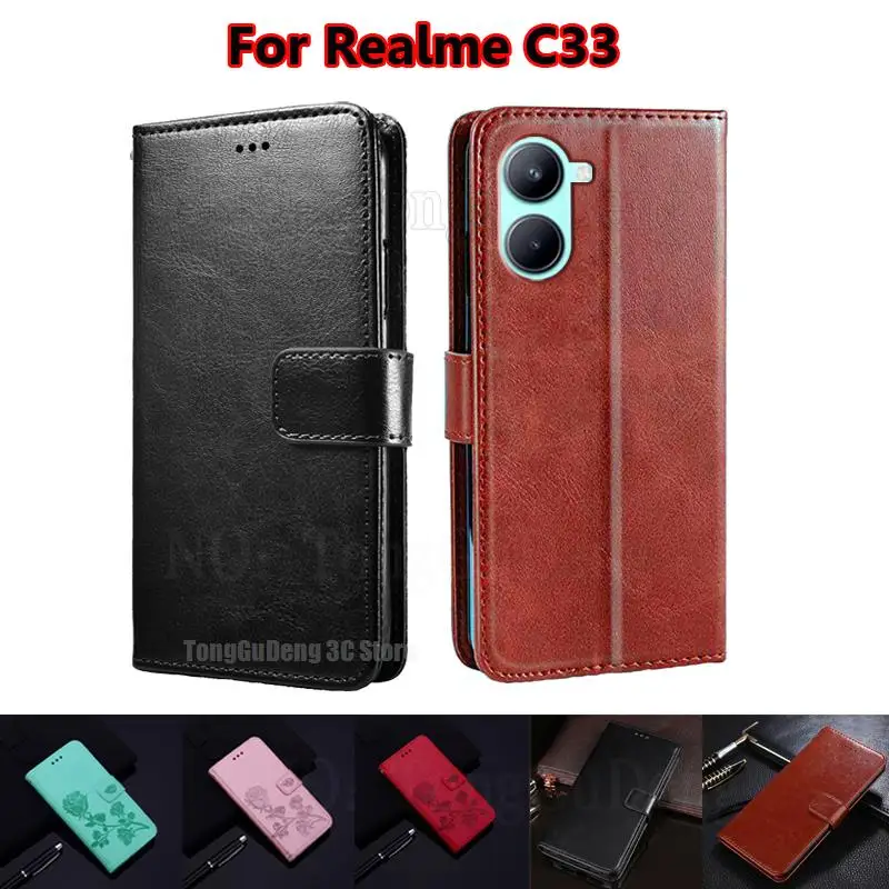 

Флип-чехол для телефона, флип-чехол для телефона Realme C33 2023, чехол-книжка для телефона Realmi Realme C30 C31 C35 C33 RMX3624 Etui Coque