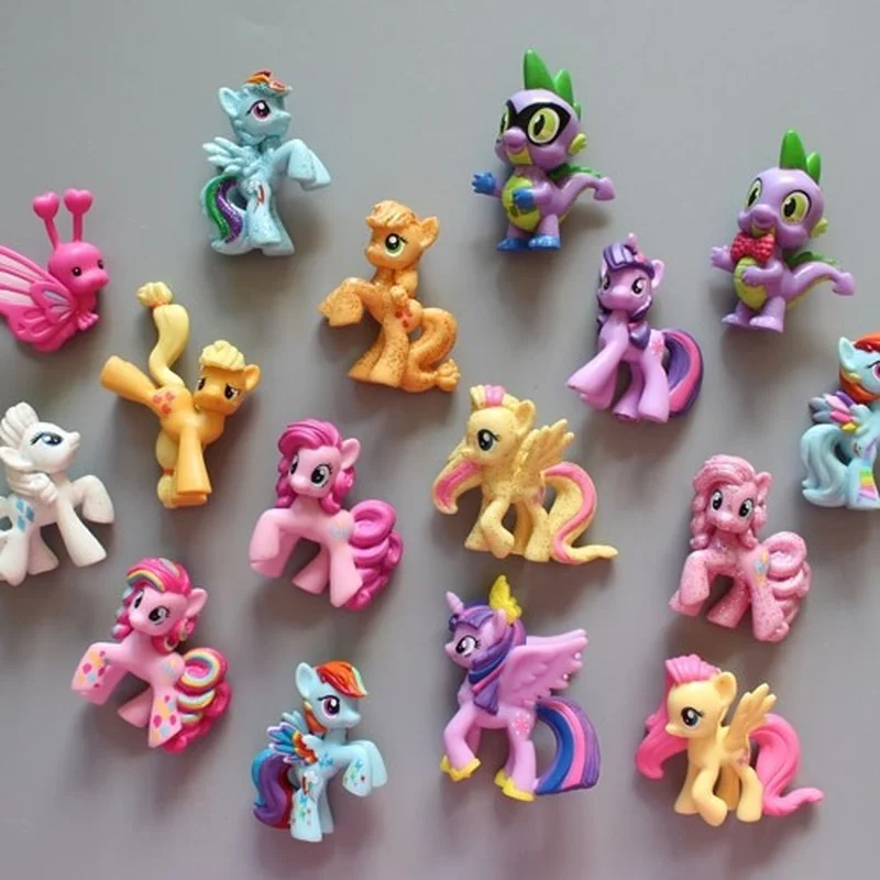 Hasbro My Little Pony Figures Cute Kawaii Rainbow Dash Applejack Rarity Fluttershy Pinkie Pie anime figure Toys Kids Gifts action figure cartoon toys