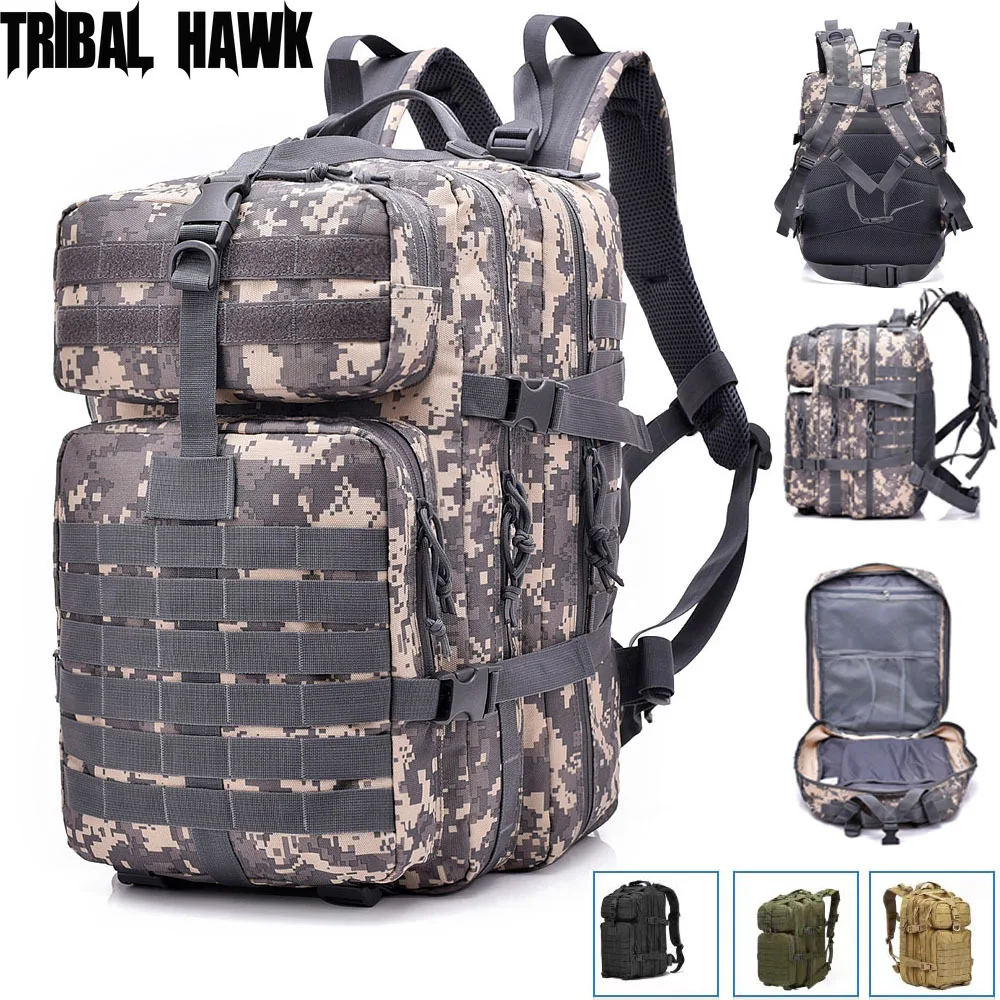 Sac De Sport Tactique 50L Pour Homme - Compartiment à Chaussures Et Poche Humide - Résistant à L'eau, Voyage Fitness