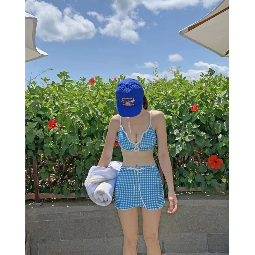 Sexy Bikini Swimwear Women's Two-Piece Thermal Spring Bathing Suit Sexy Striped Design Nylon Material with Chest Pad No Steel...