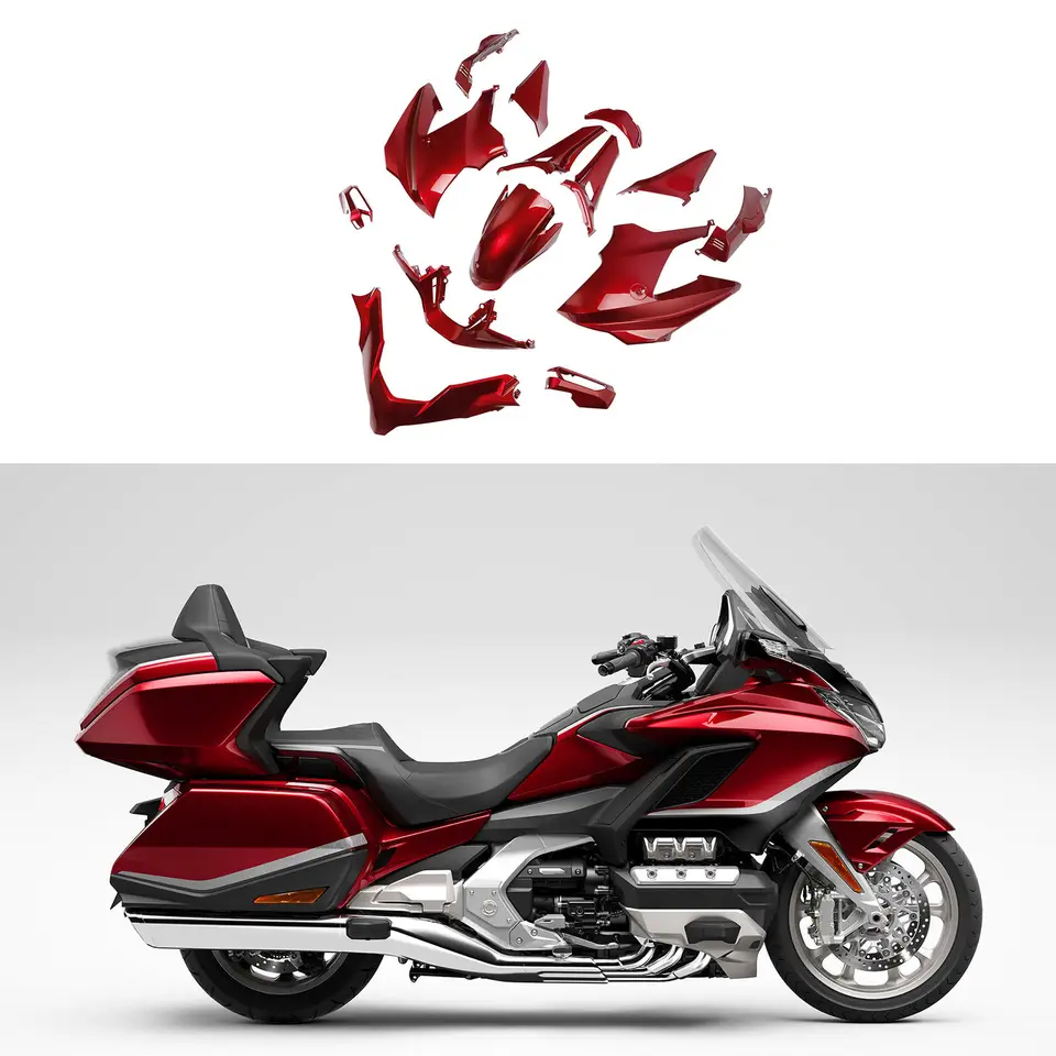 Kit Carénage ABS Pour Honda Goldwing GL1800 2012-2016 - Rouge Et Noir - 40 Pièces - Neuf, Peint UV