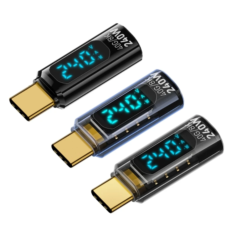 

Aluminum USB C Adapter With LED Power Display, 240W Fast And 40Gbps Highly Speed Data Transfer OTG Connectors