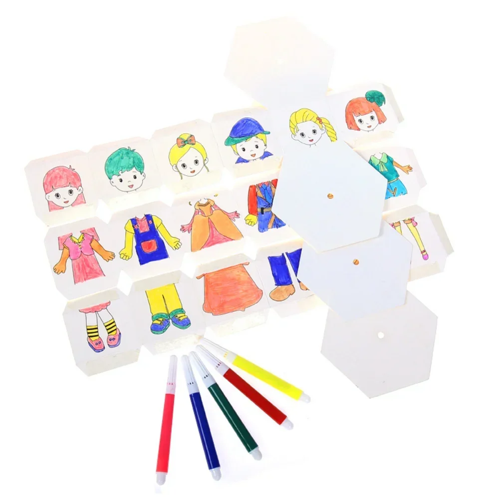 Children's DIY Craft Toys Novelty Painting Drawing Toys Color Filling Paper Rotating Graffiti Puzzle Educational Toys for Kids 5