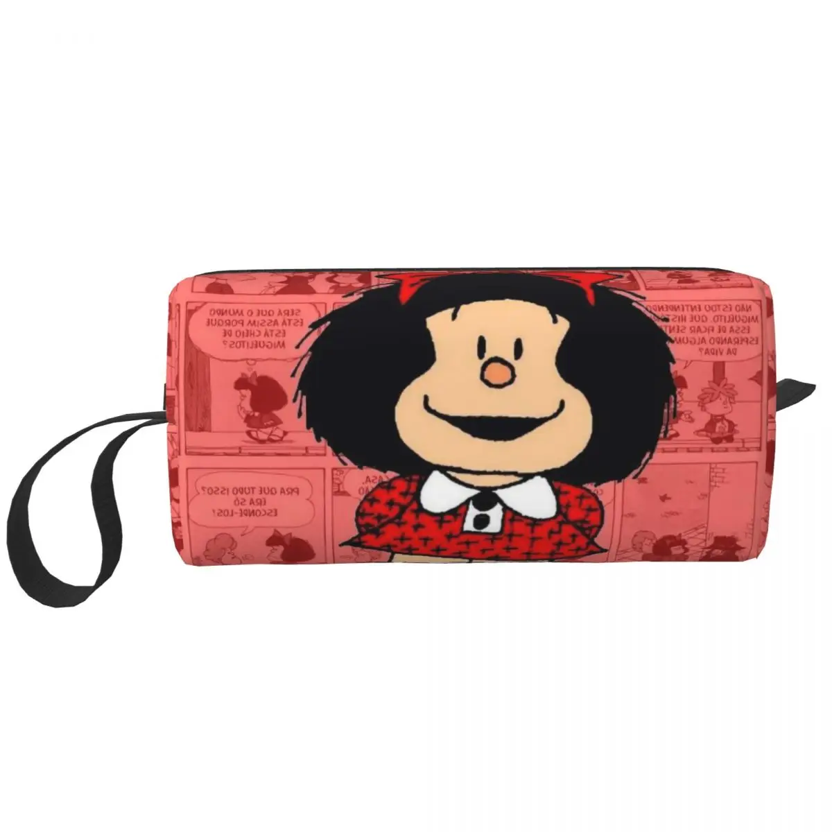 Mafalda 만화 대형 메이크업 가방, 지퍼 파우치, 여행 화장품 가방, 애니메이션 휴대용 세면 용품 가방, 유니섹스 
