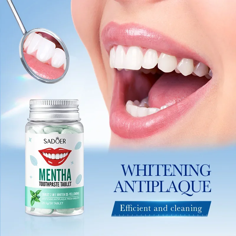 Mint Solid Toothpaste Tablets Mint Flavors Teeth Breath Mouthwash Smoke Remove Bad Whitening Fresh Charcoal Stains