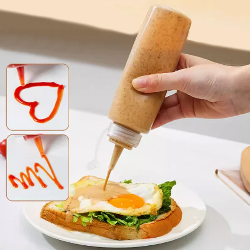 Squeeze Condiment Bottles with On CapSqueeze sauce Bottles Olive Oil Bottles Ketchup Mustard Dispensers Kitchen Accessories 2