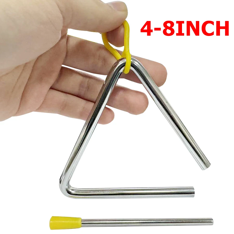 1set 4-8inch Triangolo Classical Metal Percussion Orchestra Performance Instruments Creative Musical Instruments Gift for Kids 2
