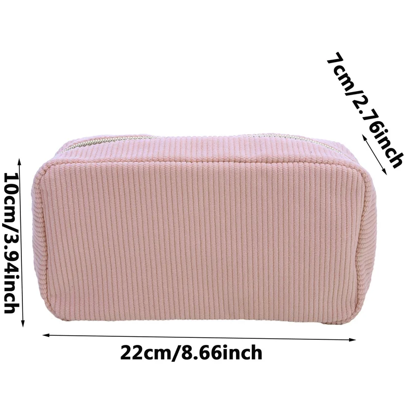Corduroy Travel Cosmetic Bag Portable Makeup Storage Bag Purses Women Zipper Make Up Organizer Storage Clutch Beauty Case Pouch 5