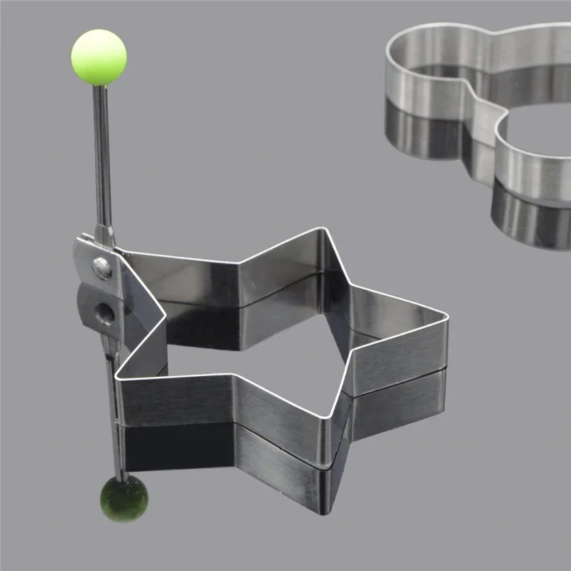 Stainless Steel Round/Heart/Flower/Five-Pointed Star And Mouse Shaped Egg Mold Ring Kitchen Utensil egg mold stainless steel ring egg ring 1/5PCS