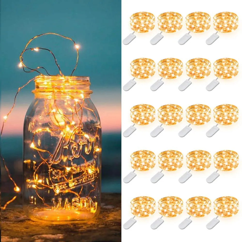 

1m Led String Lights for Christmas Tree Decor Battery Powered Wedding Party Copper Wire Lights Dormitory Bedroom String Lights