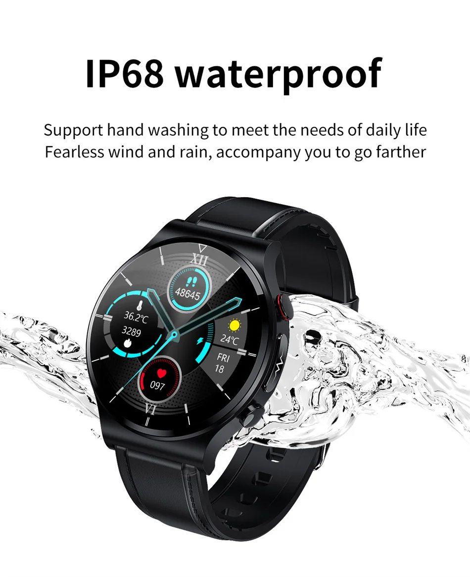 2023 New ECG+PPG Health Smart Watch Men Blood Sugar Blood Pressure Blood Oxygen Watches IP68 Waterproof Smartwatch Thermometer