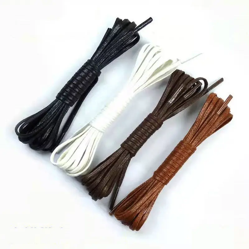 

Small Bandlet Waxed Shoelaces Wide0.28cmLeather Shoe Lace Casual Leather High Top Martin Shoelace
