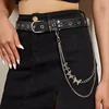 Punk Pu Leather Belt For Women Chain Metal Pin Buckle Waist Strap Designer Female Jeans Trouser Decorative Waistband 1