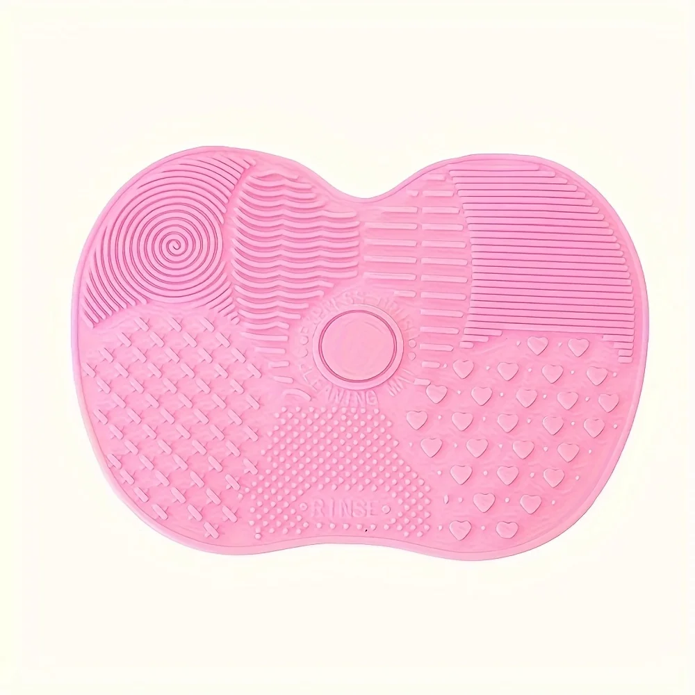 Apple-Shaped Silicone Makeup Brush Cleansing Mat for Deep Cleaning and Residue Removal