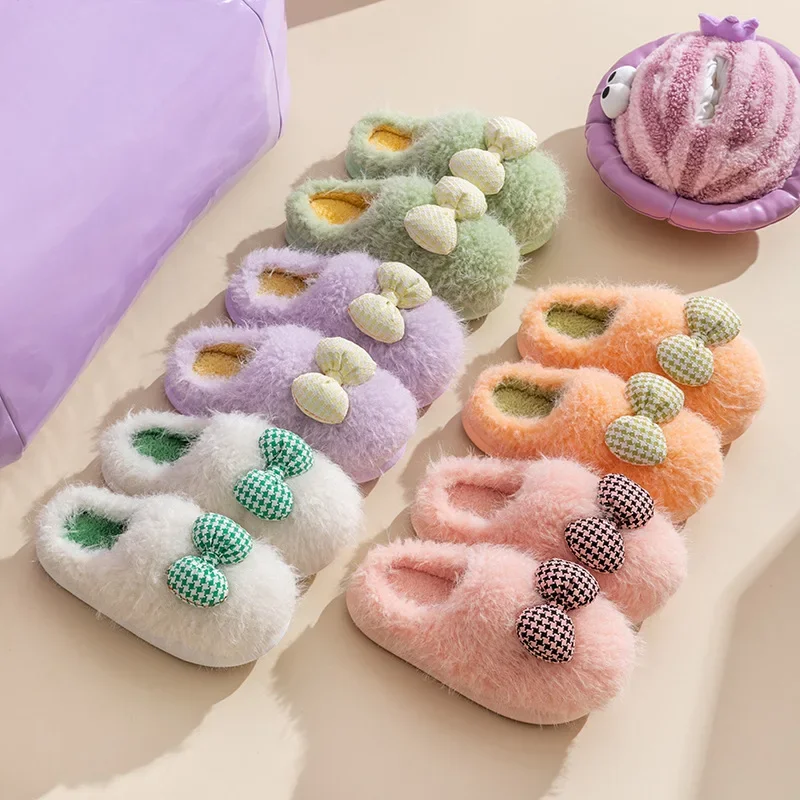 Cotton slippers ladies indoor warm floor slippers cute non-slip cotton slippers thick bottom girlfriends  shoes wholesale 2023