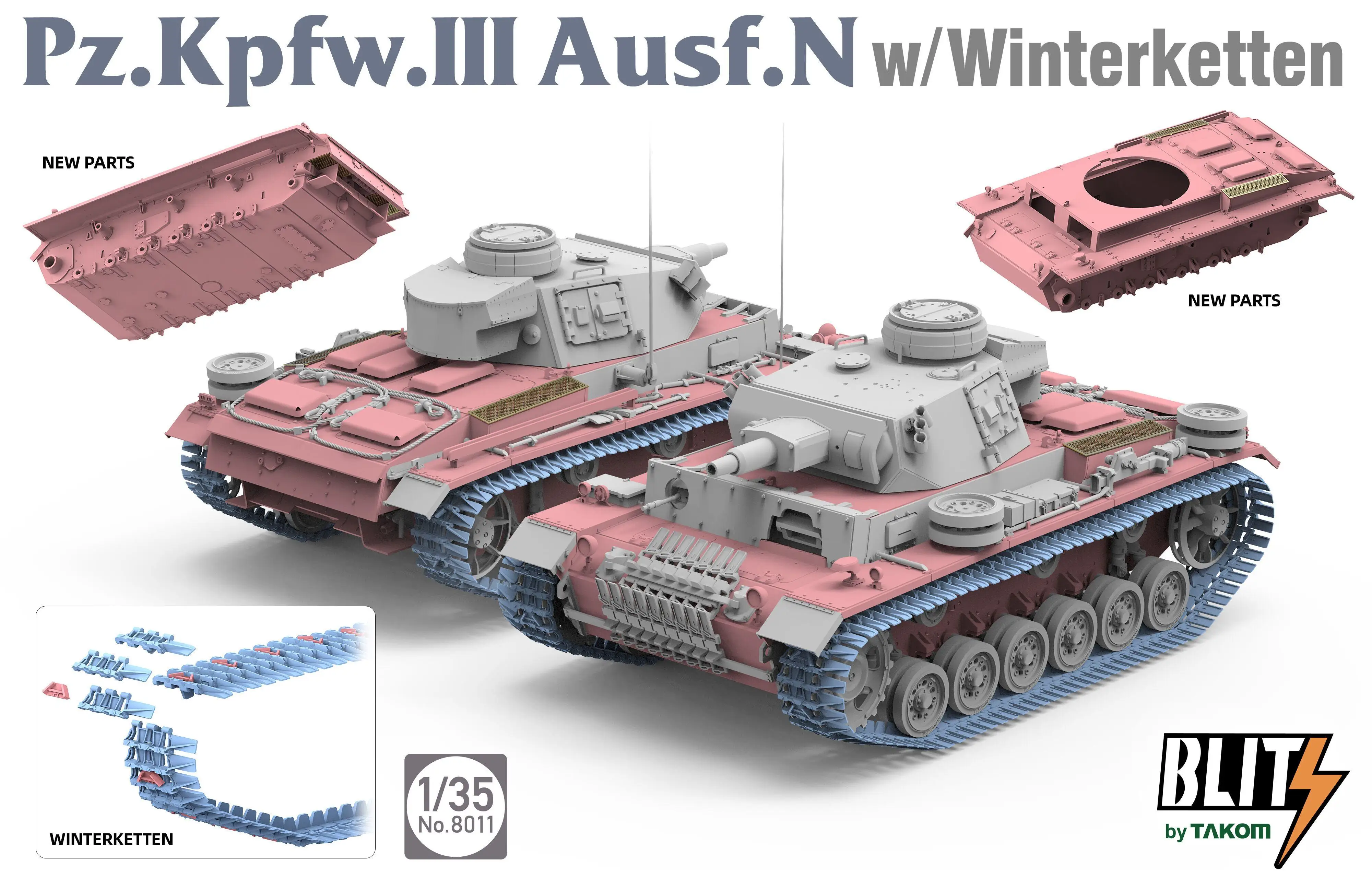 1/35 Ｐz.Ｋpfw.Ⅲ その他 TAKOM 8011 1/35 Pz.Kpfw.III Ausf.N w/WINTERKETTEN MODEL KIT