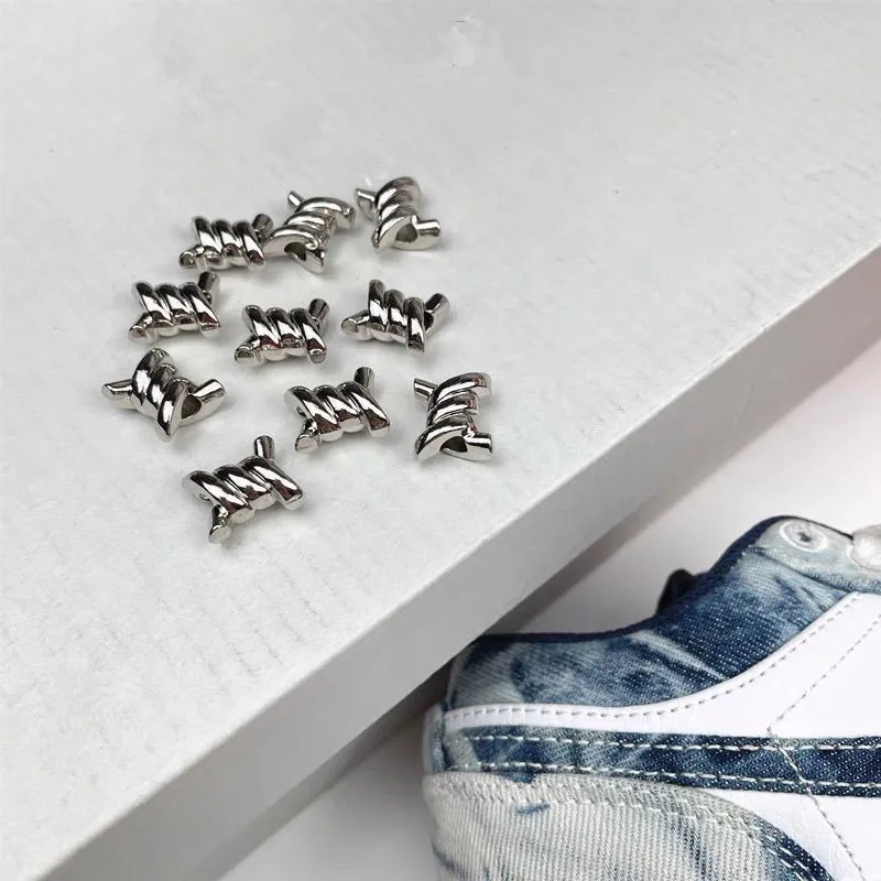 Dorn Knoten Schuh Schnalle Ornamente Männer Frauen Persönlichkeit Eisen Draht Knoten DIY Schnürsenkel Schnalle Dekorative Schnürsenkel Zubehör – Detail 5