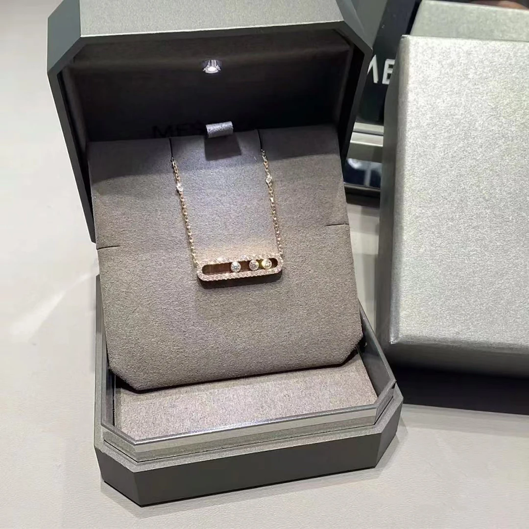 

Женское классическое ожерелье из серебра 925 пробы с покрытием 24-каратным золотом и высококачественным цирконием. Движущиеся бриллианты. Изысканный подарок, бесплатная доставка