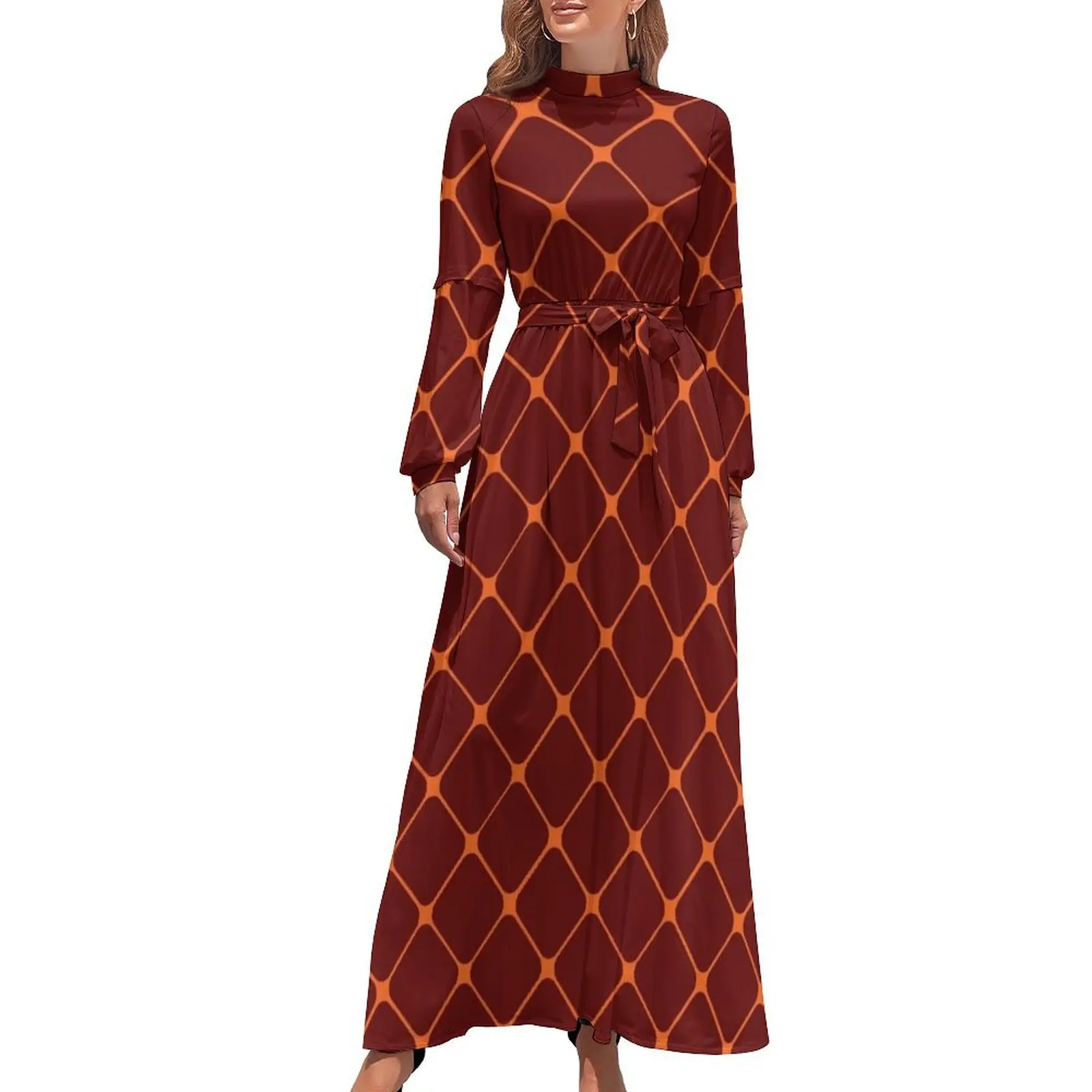 thumbnail image 1 of Blacksburg - Vestido largo cuadrado ropa mujer verano 2024 vestido de verano vestidos de manga larga vestidos de cumpleaños para mujer, 1 of 5