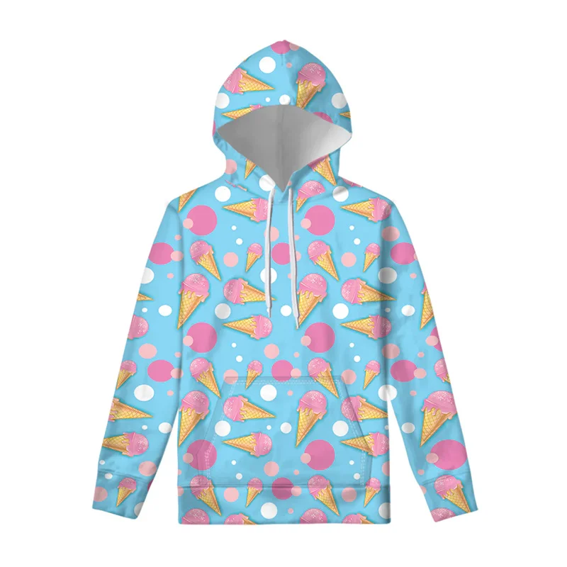 thumbnail image 1 of Sudadera con capucha con estampado 3D de helado de dibujos animados para hombre, jersey de moda, sudadera para mujer, sudaderas con capucha de gran tamaño para primavera y otoño, ropa para hombre, 1 of 5