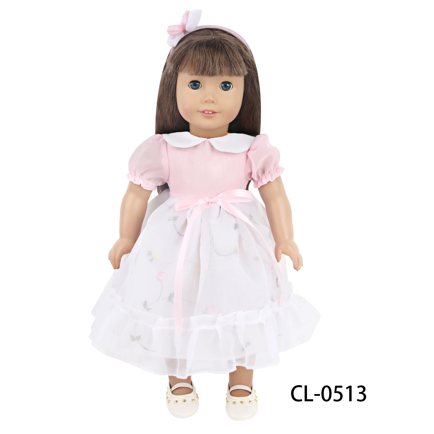 핑크 색상 큰 활 매듭 인형 원피스, 43cm 용,  인형, 귀여운 우아한 치마, 18 인치 미국 및 Og, 러시아 소녀 인형